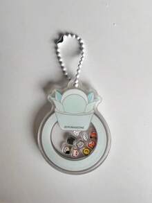 2pcs Acrylic Avant-Garde KPOP ZB1 Cartoon Keychain With Miniature Rhinestone Ring Light Stick Fan Peripheral Design - Multicolor - View 3