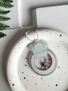 2pcs Acrylic Avant-Garde KPOP ZB1 Cartoon Keychain With Miniature Rhinestone Ring Light Stick Fan Peripheral Design - Multicolor - View 2