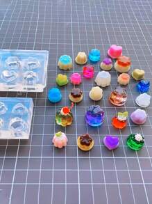 Miniature Heart Flower Resin Mold Simulation DIY Octopus Rabbit Animal Silicone Mold For DIY Gift Making