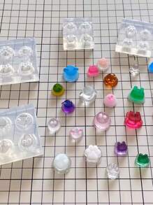 Miniature Heart Flower Resin Mold Simulation DIY Octopus Rabbit Animal Silicone Mold For DIY Gift Making