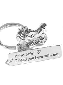 Personalized Custimized Drive Key Chains With Bar Pendant Stainless Steel Keychain Motorcycle, Car, Scooter, Aircraft, Truck, Steering Wheel, Compass Transportation Keychains BF Gift Husband