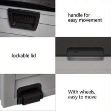 Outdoor Storage Deck Box Large Chest Bin Patio Garden 75-Gal Container - Black & Gray - View 6