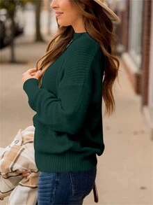 European & American Fashionable Casual Knit Sweater Women Loose Pullover