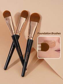 MAANGE 三件套柔软面部化妆刷，专业粉底刷、腮红刷、遮瑕刷，包含三种尺寸，超柔软合成毛粉底刷，适用于液体粉底，歌舞伎粉底刷，居家或外出皆宜。化妆刷套装，化妆刷套装，化妆刷套装，完整化妆套装，化妆刷套装，完整化妆套装，化妆刷套装，化妆刷套装，化妆刷套装，化妆礼盒套装 - 黑色 - 查看 2