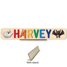 Halloween Puzzle,Baby Name Puzzle,Halloween Wooden Puzzles For Toddler,3D Alphabet Jigsaw Toy,Wooden Alphabet Puzzle,Halloween Gifts,Personalized Name Puzzle,Dustomized Wooden Puzzle Toy,Early Learning Toys For Baby Boy Or Baby Girl,Wooden Puzzle,First 1st Brirthday Gifts,Personalized Gifts,Birthday Gift,Anniversary Gift,Building BloDks Gift Set(With Stand) - With Stand - View 12