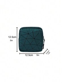 Portable Geometric Pattern Cosmetic Zipper Bag, Lightweight Multifunctional Pouch, Multifunctional Makeup Bag