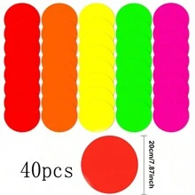 5/15/25/40 件霓虹派对装饰圆形卡片发光装饰带荧光纸双面夜光圆盘适用于生日发光派对用品和装饰、圣诞节 - Colorful - 查看 11