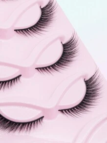 5 Pairs Of Slender Long Curly Fox Eye Manga Lashes Eyetail Elongated False Eyelashes 16mm