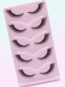 5 Pairs Of Slender Long Curly Fox Eye Manga Lashes Eyetail Elongated False Eyelashes 16mm