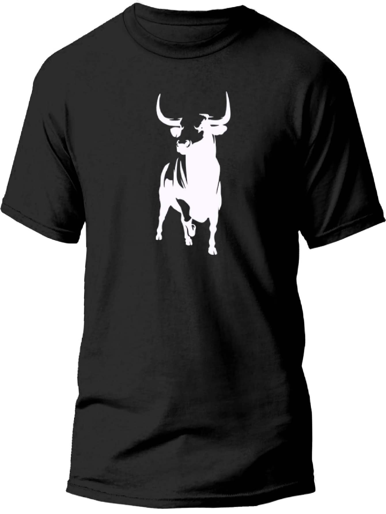 Men's Country T-Shirt 100% Cotton Bull T-Shirt Shirt - 黑色 - 查看 1