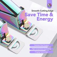Saviland Acrylic Nail Cutters For Nail Tips: Chameleon Acrylic Nails Clipper With Sizer Magnets Nail Cutter 15PCS Sharp Nail Tech Supplies Nail Trimmer Manicure Tool Nail Accessories Women Salon Home - 紫色 - 查看 4