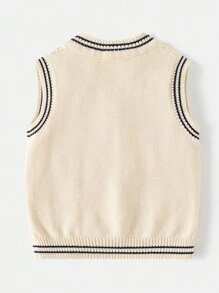 Young Boy V-Neck Knitted Sweater Vest, Autumn & Winter