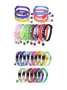 Collares reflejantes para mascotas (gatos y perros) con lazo ajustable en forma de campana, correa universal