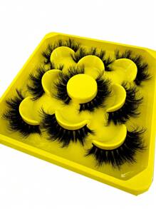 全新 5 对睫毛化妆柔软蓬松 3D 假睫毛浓密手工制作卷翘自然假睫毛狐狸眼睫毛猫眼睫毛翼状眼尾纤长睫毛蓬松柔软自然纤长仿貂皮假睫毛 - 黑色 - 查看 9