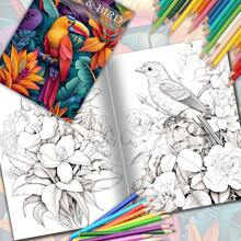 Coloring Books For Adults: Drawing Book With 32 Pages Of Plants & Birds Designs – Perfect Gift For Birthdays & Christmas For Women And Teens Back To School,Mother's Day,Mom's Gift