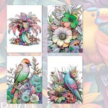 Coloring Books For Adults: Drawing Book With 32 Pages Of Plants & Birds Designs – Perfect Gift For Birthdays & Christmas For Women And Teens Back To School,Mother's Day,Mom's Gift