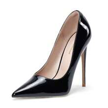 Women's 4.7 Inch Pumps Pointy Closed Toe Stiletto Sexy High Heels Slip On Porm Party Wedding Dress Shoes - 黑色 - 查看 2