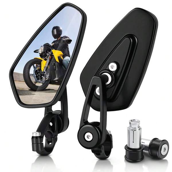 Motorcycle Mirrors - 7/8" (22mm) Bar End Rear View Mirrors Compatible With Most Grom, Kawasaki, Ducati, Suzuki And More