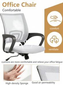 DOPINMIN Ergonomic Office Chair Desk Chair Mesh Computer Chair Task Rolling Swivel Chair Back Support Modern Executive Adjustable Chair - White - View 3