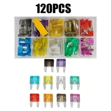 120 pezzi/Scatola Fusibili automobilistici AL piccoli 2A/3A/5A/7.5A/10A/15A/20A/25A/30A/35A, 12 pezzi di ogni misura + 10 slot Porta-fusibili tester