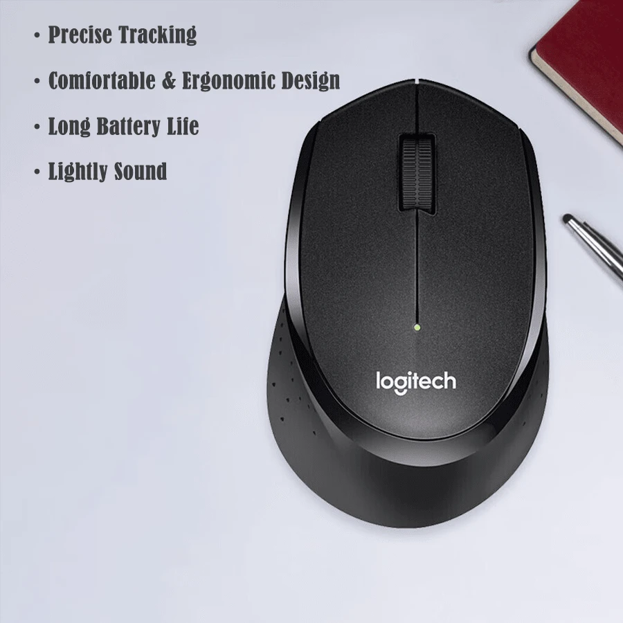 Logitech B330 Wireless Optical Mouse, Business Office Lightweight Quiet Mouse, Ergonomic Design Suitable For Laptop And Desktop - Black - View 1