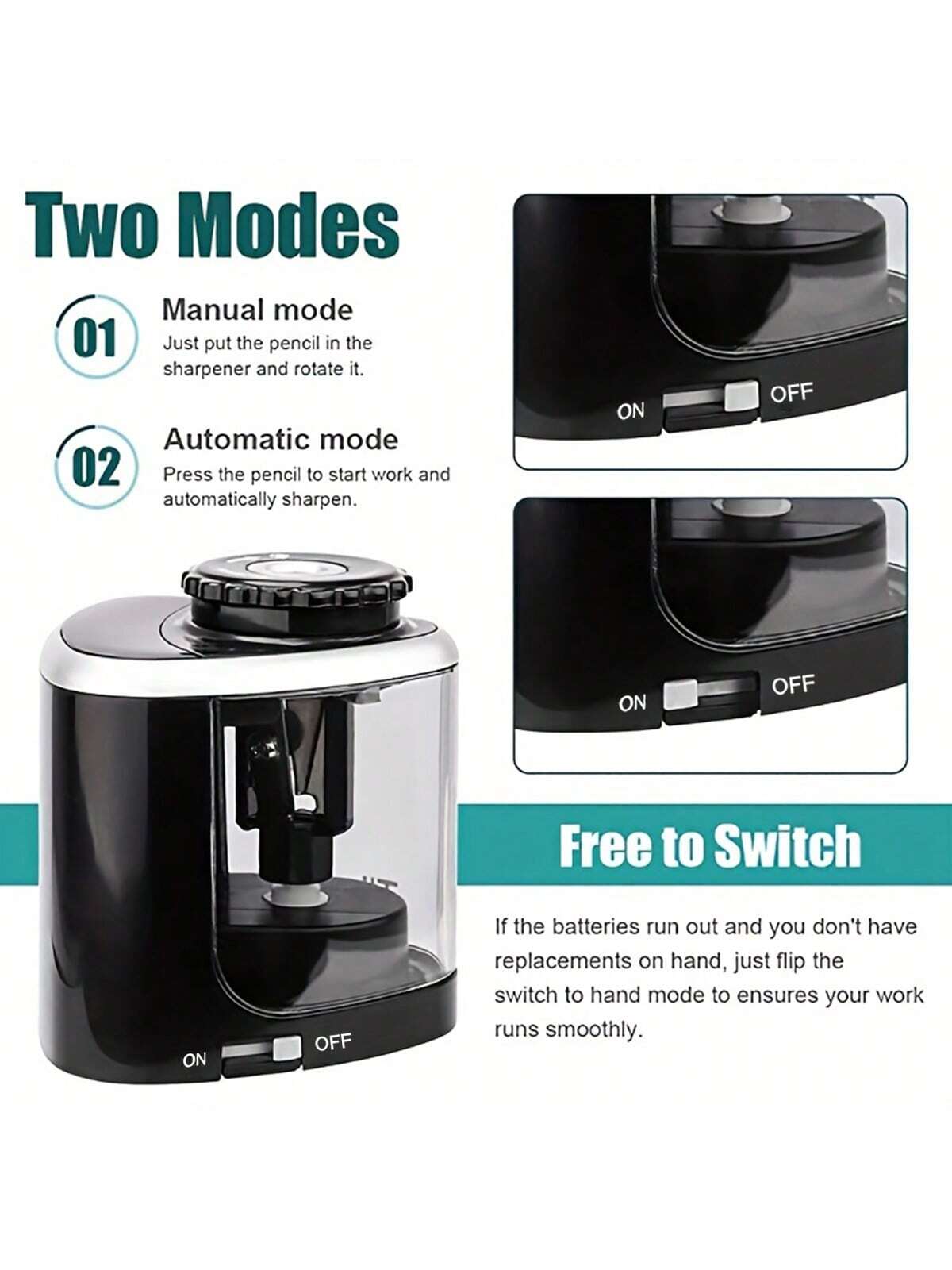 مبراة قلم كهربائية تلقائية للمكتب – مناسبة للأقلام...