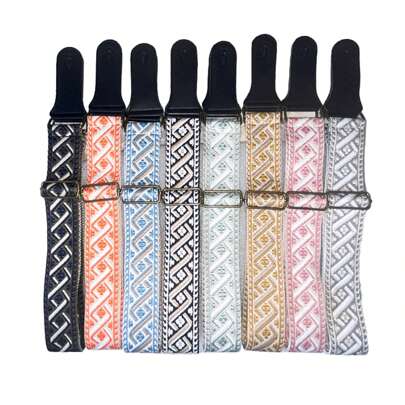 1pc Versatile Embroidered Guitar Strap, Suitable For Acoustic Guitar, Electric Guitar And Bass Guitar, Including Guitar Head Tie,Guitar Strap,Bass Guitar,Guitar Straps