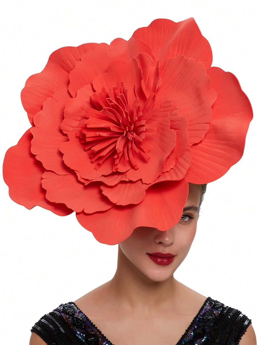 1pc Halloween Costume Large EVA Foam Flower Fascinator Hat Headdress