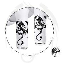 ROCKBEAR Black Dragon Tattoo Sticker Covers Compatible With Airpods Pro 2nd Generation, Mythical Decor Skin, Decal, Wrap, And Case Accessories For EarPods, Fantasy Gift For Teens, Women And Men, Includes Cleaning Kits