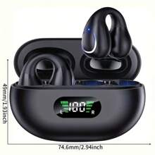 Open Earphone Clip On Earbuds Mini Earphones Bluetooth 5.3 Wireless Earphones 48 Hour Playback Time IPX7 Waterproof Sports Bone Conduction Earphones Suitable For Exercise Driving, Walking, And Outdoor Activities