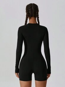 MASKERT Women's Long Sleeved Tight Fitting Jumpsuit Yoga Jumpsuit Exercise Jumpsuit Quick Drying High Elasticity Jumpsuit Skin Friendly And Comfortable Shapewear Bodysuit