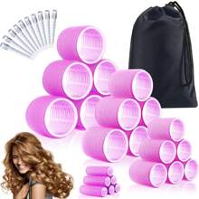 38PCS Hair Rollers Hair Curlers, Rollers, Curlers For Long Hair Thick, Jumbo Large Medium Small Rollers Set, 12 Stainless Steel Clips And Storage Bag ,Hair Rollers,Heatless Curls,Hair Curler,Hair Products And Accessories For Barber Salon Beauty Travel Essentials,Back To School,Travel Holiday Essentials,Hair Accessories For Women