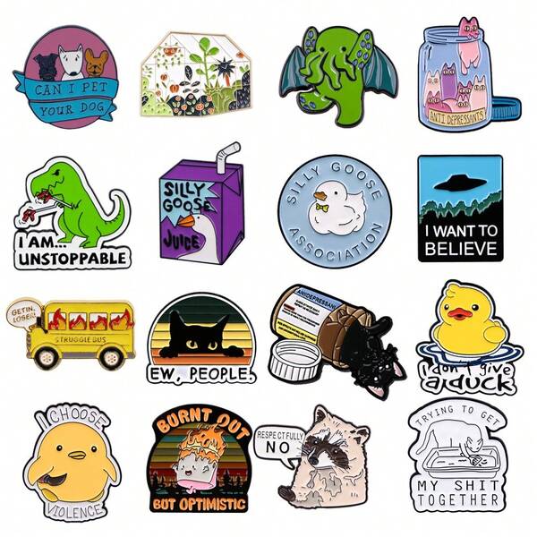 Cute Enamel Pin Lapel Pins Badges On Backpack Women's Brooch Clothes Gift Jewelry Fashion Accessories