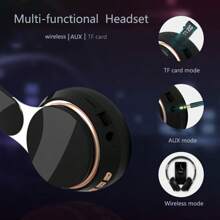 Wireless Over Ear Headphones, Portable Bluetooth Headphones, Foldable Headsets With Mic, FM Radio, 3.5MM AUX Cable, Soft-Earpads, For Travel Home Office Cellphone PC - Black - View 9