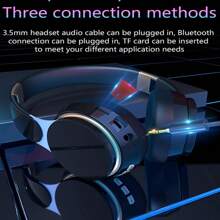 Wireless Over Ear Headphones, Portable Bluetooth Headphones, Foldable Headsets With Mic, FM Radio, 3.5MM AUX Cable, Soft-Earpads, For Travel Home Office Cellphone PC - Black - View 7