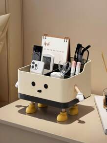 1pc Multi-Function Desk Organizer Box, Makeup Organizer Rack, Remote Control & Office Supply Storage Box, Desk Decor (With Sticker) - Multicolor - View 14