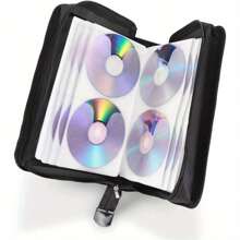 CD Case Wallet Disc Carry Case 120 CD Holder Protector Case Bag CD Wallet DVD Case Wallet Portable Travel DVD Storage Case Disc Organizer Black - Variant1 - View 2