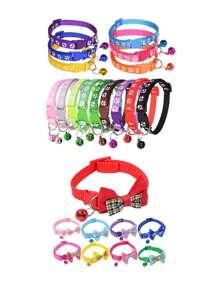 Collares reflejantes para mascotas (gatos y perros) con lazo ajustable en forma de campana, correa universal