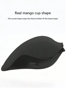 2Pairs Sticky Bra Invisible Push-Up Breast Lift Silicone Backless Nipple Covers Self Adhesive Strapless Mango-Shaped Bra - Black - View 5