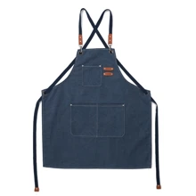 1pc Chef Apron For Women Men, Canvas Cross Back Work Apron With Adjustable Strap And Large Pockets Apron, Kitchen Cooking Baking Grill BBQ Apron, For Home, Kitchen, Restaurant, Salon, Cosmetology, Coffee Shop, Flower Shop, Bar, Bistro, Farmhouse, Garden