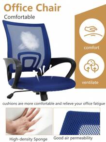 DOPINMIN Ergonomic Office Chair Desk Chair Mesh Computer Chair Task Rolling Swivel Chair Back Support Modern Executive Adjustable Chair - Blue - View 3
