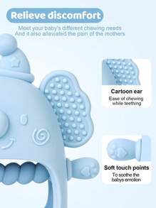 1pc Baby Teether Mitten, Silicone Teether Anti-Drop Baby Teething Toy, Baby Chew Toys, For Sucking Needs, For Breast Feeding Babies, Teething Mitten Silicone Baby Gloves - Blue - View 6