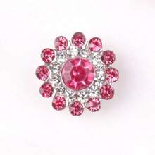 50 Stücke/Packung, Silber Basis, 14MM runde Blumen-Kristallnieten, funkelnde Strass-Verzierungen zum Aufkleben oder Aufnähen für Kleidung, Taschen, Schuhe