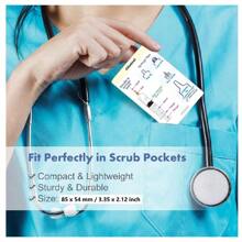 5 件双面护士徽章卡，口袋大小耐用 PP 护理参考卡，护理学校必备品，适合护士和学生，很棒的护士礼物 - 多色 套裝2 - 查看 1