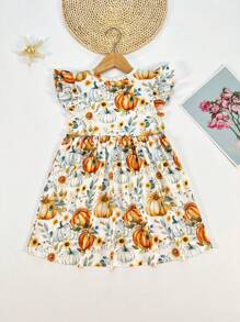 Robe décontractée à manches courtes avec imprimé d'horreur pour jeune fille, pour le printemps, l'été, l'automne, Halloween