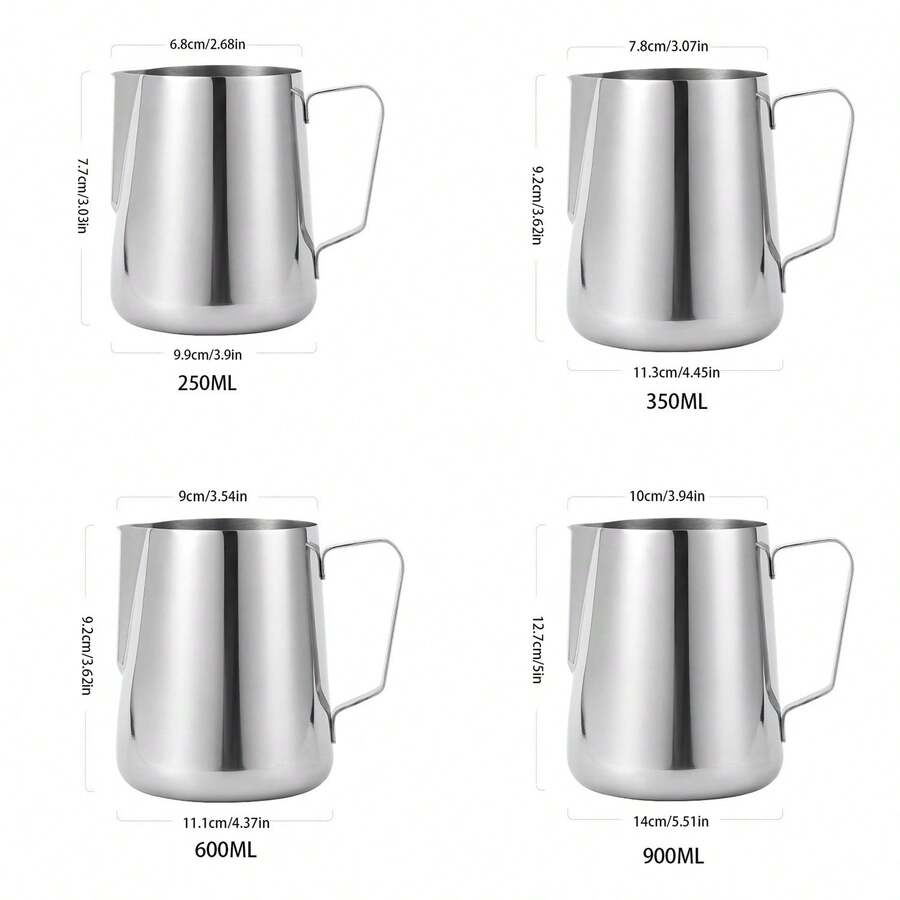 250ml/350ml/600ml/950ml Milk Frother Cup, 304 Stainless Steel Milk