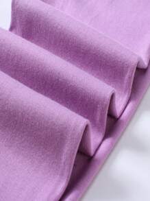 Bộ đồ ngủ in họa tiết hoạt hình màu tím cho bé gái, đồ ngủ cho mùa xuân và mùa thu - Màu tím - Xem 10