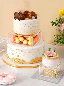 1 cái Đế bánh Acrylic, Đế trưng bày bánh trong suốt nhiều lớp, Đế tráng miệng cho bữa tiệc - trong suốt - Xem 3