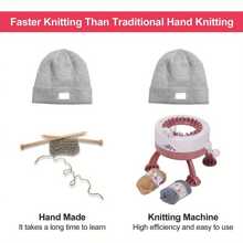 Knitting Machine 22 Needles Knitting Round Loom Smart Weaving Loom Knitting Board Rotating Double Knit Loom Machine Kit For Adults Kids DIY - Pink - View 6