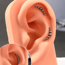 Kit 12 Piercing Labert Pin Push Plug Tragus, Helix Heart / Star / Moon, Stainless Steel Piercing - Kit 12  ( B ) - Xem 4